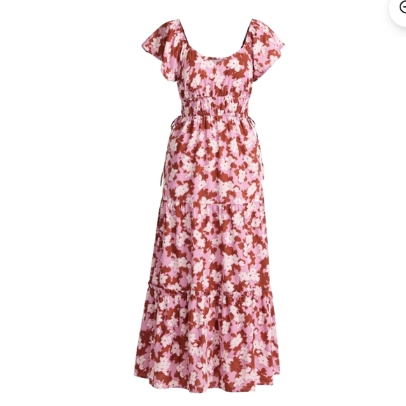 Floral Pink and Red Maxi Dress - Picture 4 of 9